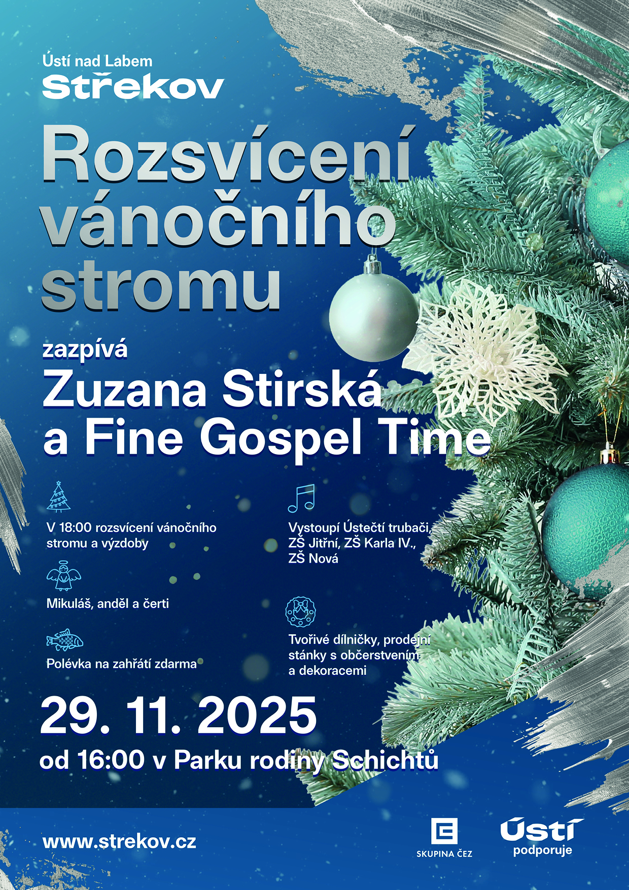 strekov rozsvicenistromu a4 2510 | WebJET CMS plakát rozsvícení vánočního stromu na střekově 2025